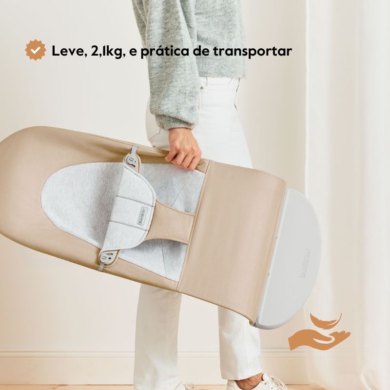 BabyBjorn Espreguiçadeira Balance Soft Woven/Jersey - Beige/Gris