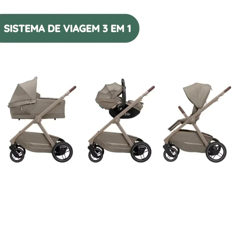 Sistema de viagem 3 em 1 com alcofa e cadeira auto