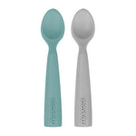 Minikoioi Colheres em Silicone - Aqua Green/Powder Grey