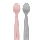 Minikoioi Colheres em Silicone - Pinky Pink/Powder Grey