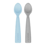 Minikoioi Colheres em Silicone - Mineral Blue/Powder Grey