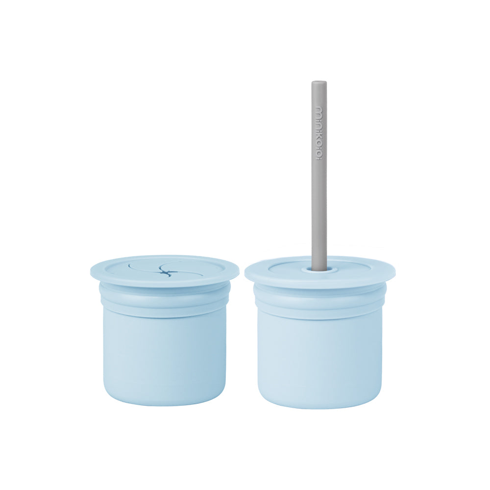 Minikoioi Sip+Snack - Mineral Blue/Powder Grey