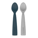 Minikoioi Colheres em Silicone - Deep Blue/Powder Grey