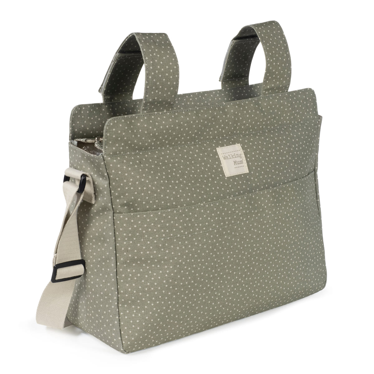 Walking Mum Mala de Passeio Poppy Dots - Musgo
