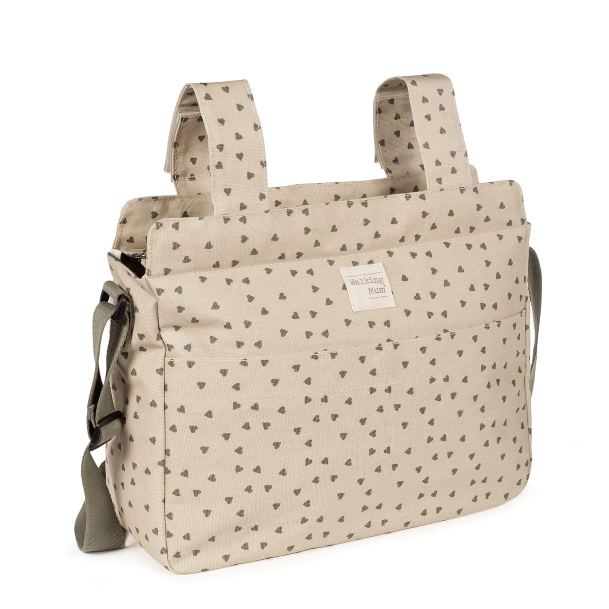 Walking Mum Mala de Passeio Poppy Hearts - Musgo