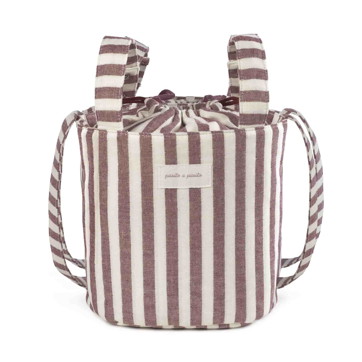 Pasito a Pasito Bolsa Bucket Cherry Rayas