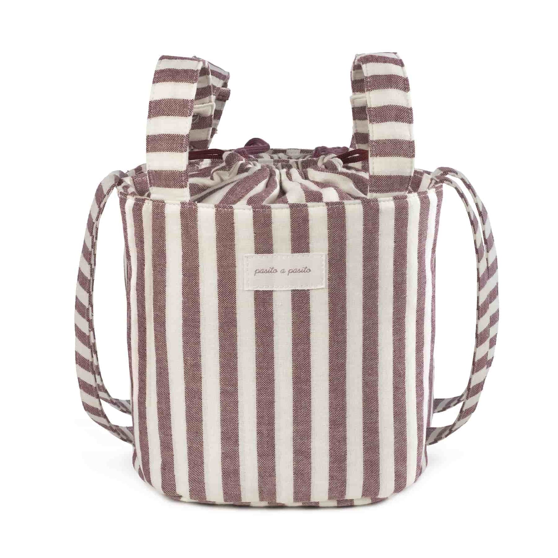 Pasito a Pasito Bolsa Bucket Cherry Rayas