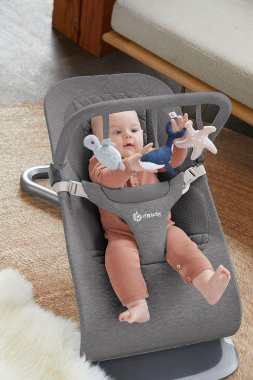 Ergobaby Barra de Brinquedos para Espreguiçadeira Evolve - Maravilhas do mar cinza escuro
