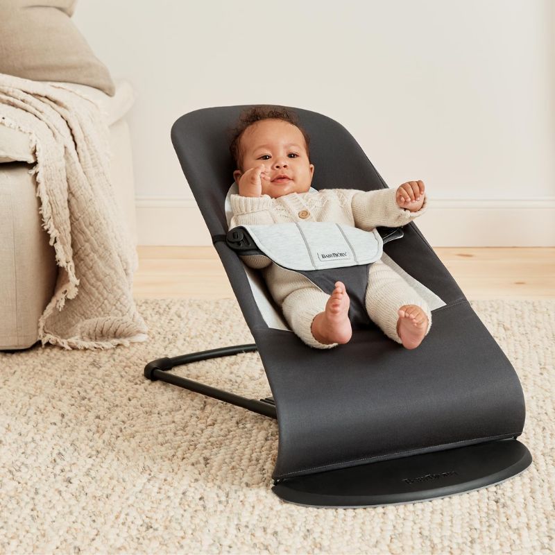 BabyBjorn Espreguiçadeira Balance Soft Woven/Jersey - Gris Oscuro/Gris Claro