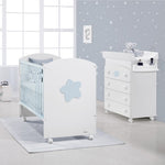 Trama Cama Cosleep Big Star - Branco/Azul Bebe