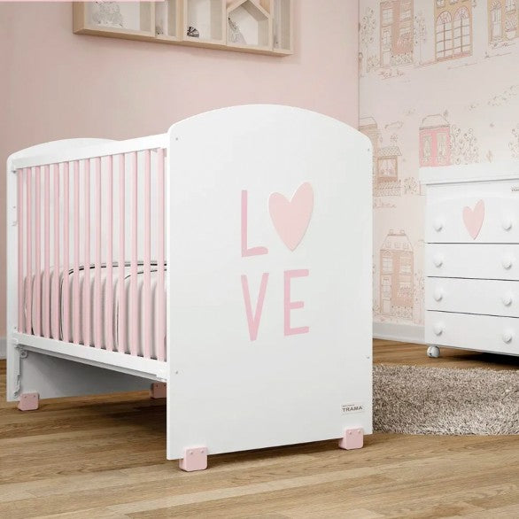 Trama Cama Cosleep Love - Branco Mate/Soft Pink