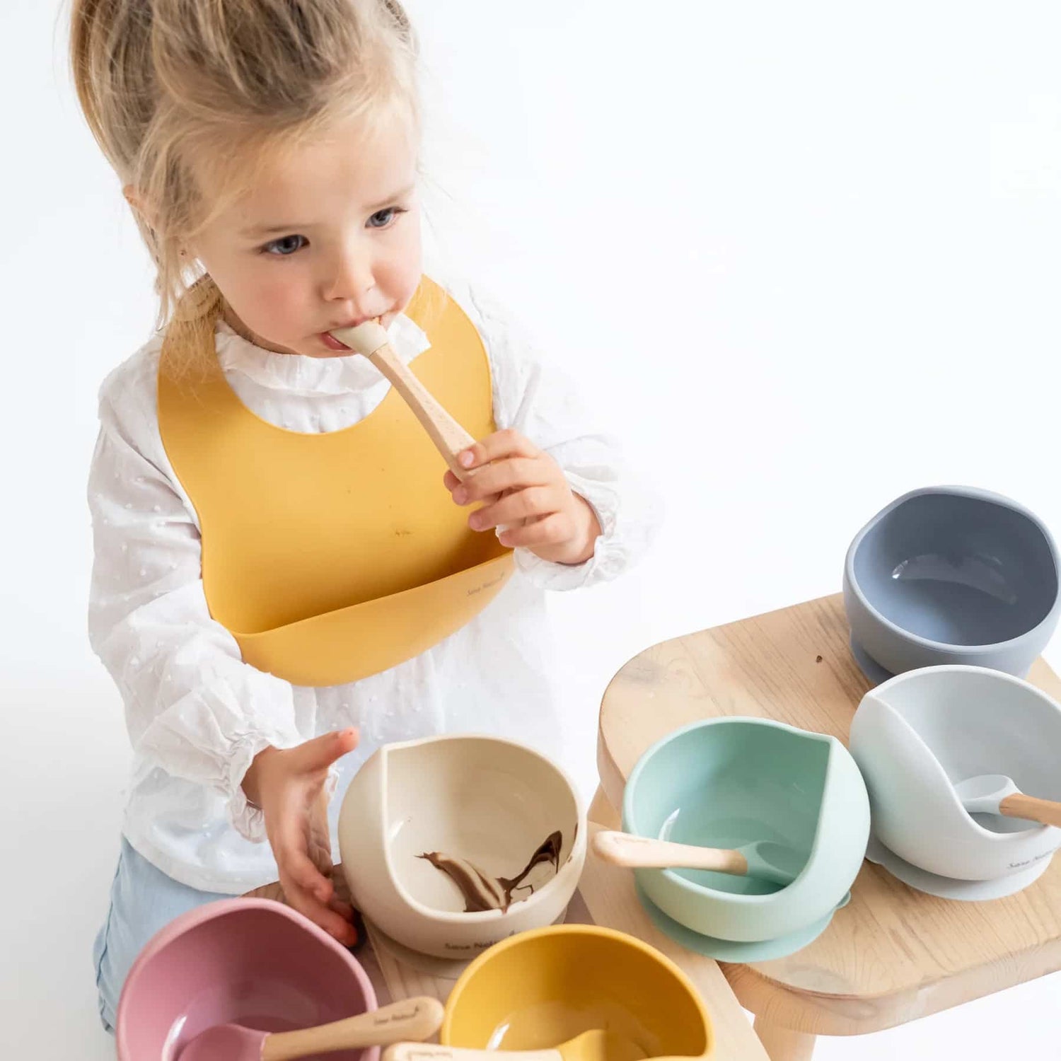 Saro Set de alimentação Nordic Wave - Mostarda
