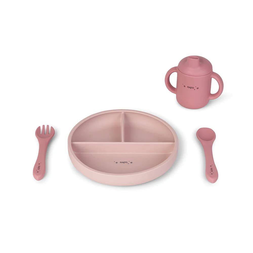 Saro Set de alimentação silicone Food & Fun - Rose