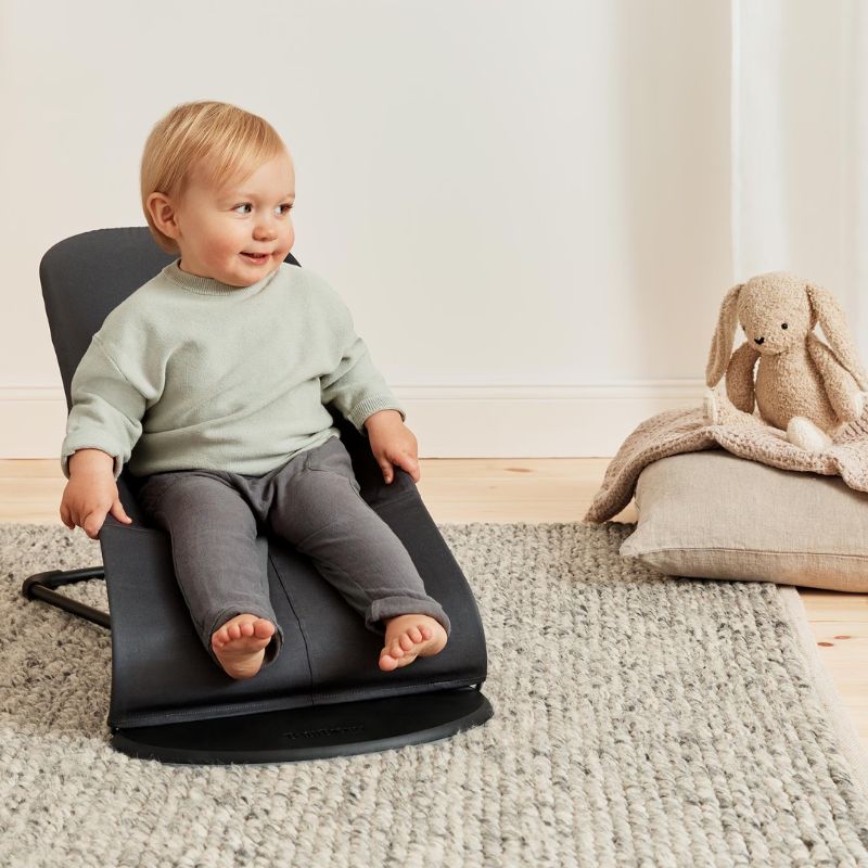 BabyBjorn Espreguiçadeira Balance Soft Woven/Jersey - Gris Oscuro/Gris Claro