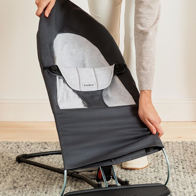 BabyBjorn Espreguiçadeira Balance Soft Woven/Jersey - Gris Oscuro/Gris Claro