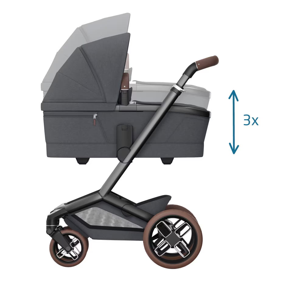 Carrinho de Bebé Fame + Alcofa da Maxi-Cosi - Conforto premium dos 0 meses aos 4 anos - Twillic Graphite