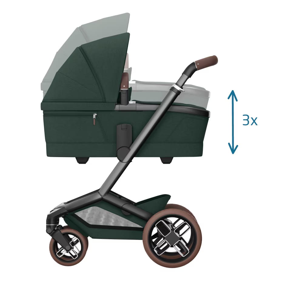 Carrinho de Bebé Fame + Alcofa da Maxi-Cosi - Conforto premium dos 0 meses aos 4 anos - Twillic Green
