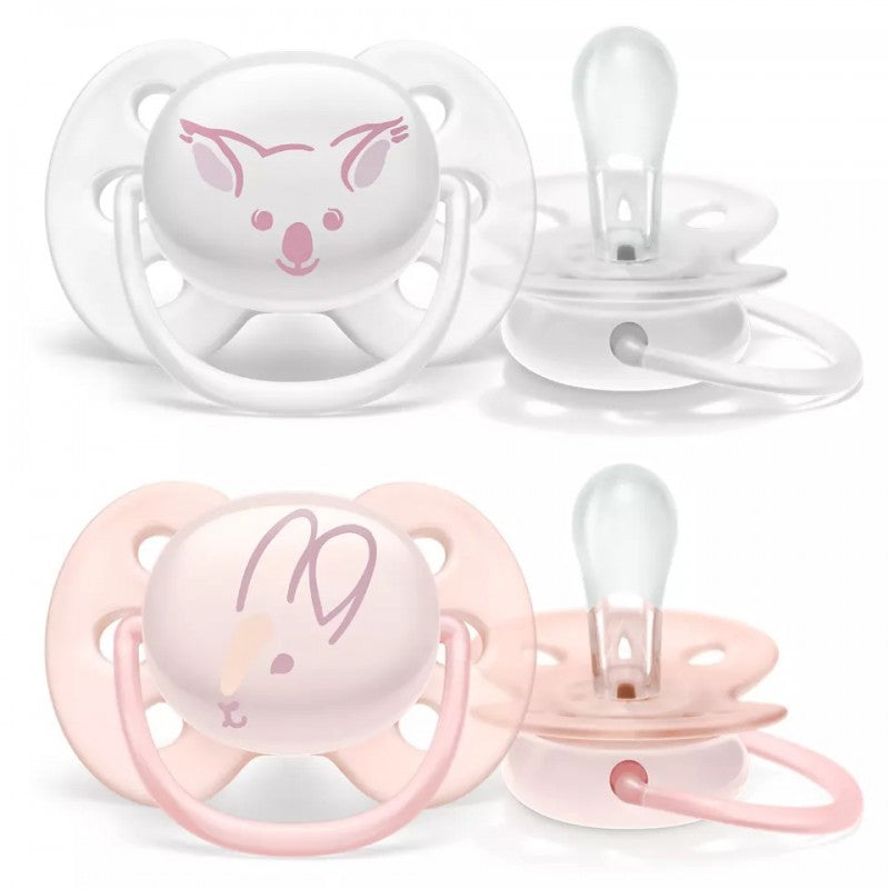 Philips Avent - 2 Chupetas - Ultra Soft - Deco 0-6M - Menina
