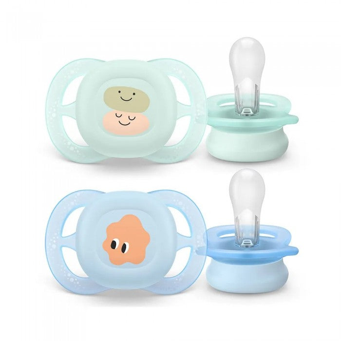 Philips Avent 2 Chupetas 0-2M Ultra Start Deco - Menino