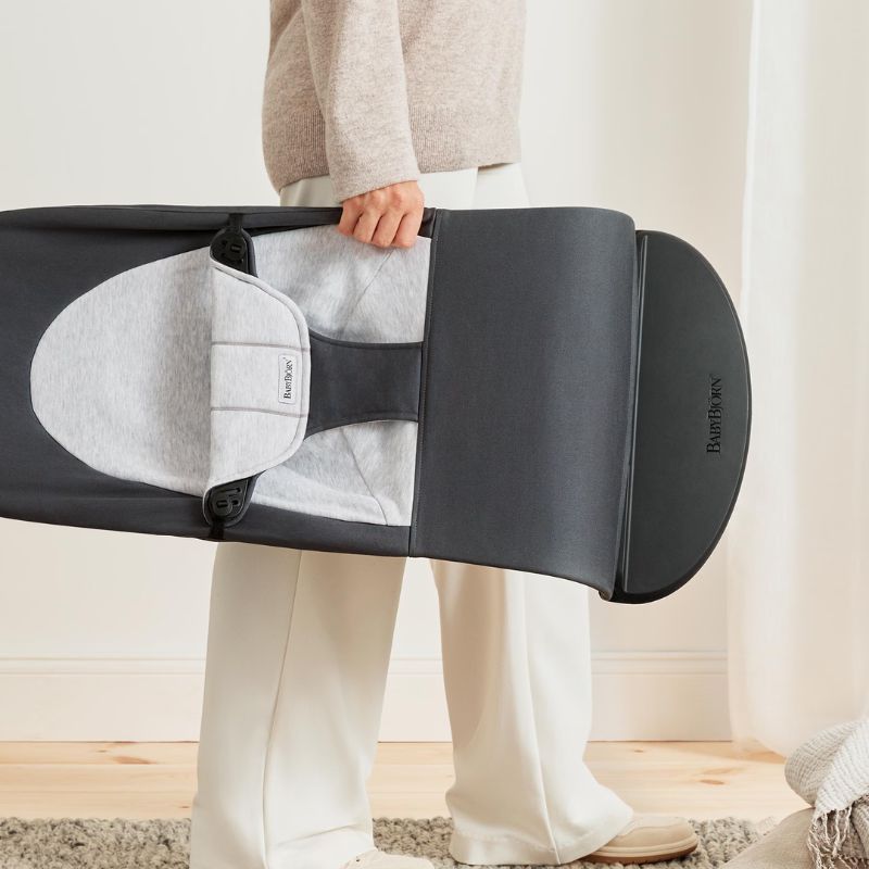 BabyBjorn Espreguiçadeira Balance Soft Woven/Jersey - Gris Oscuro/Gris Claro