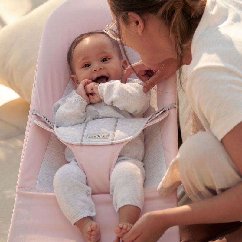 BabyBjorn Espreguiçadeira Balance Soft Woven/Jersey - Rosa/Gris Claro