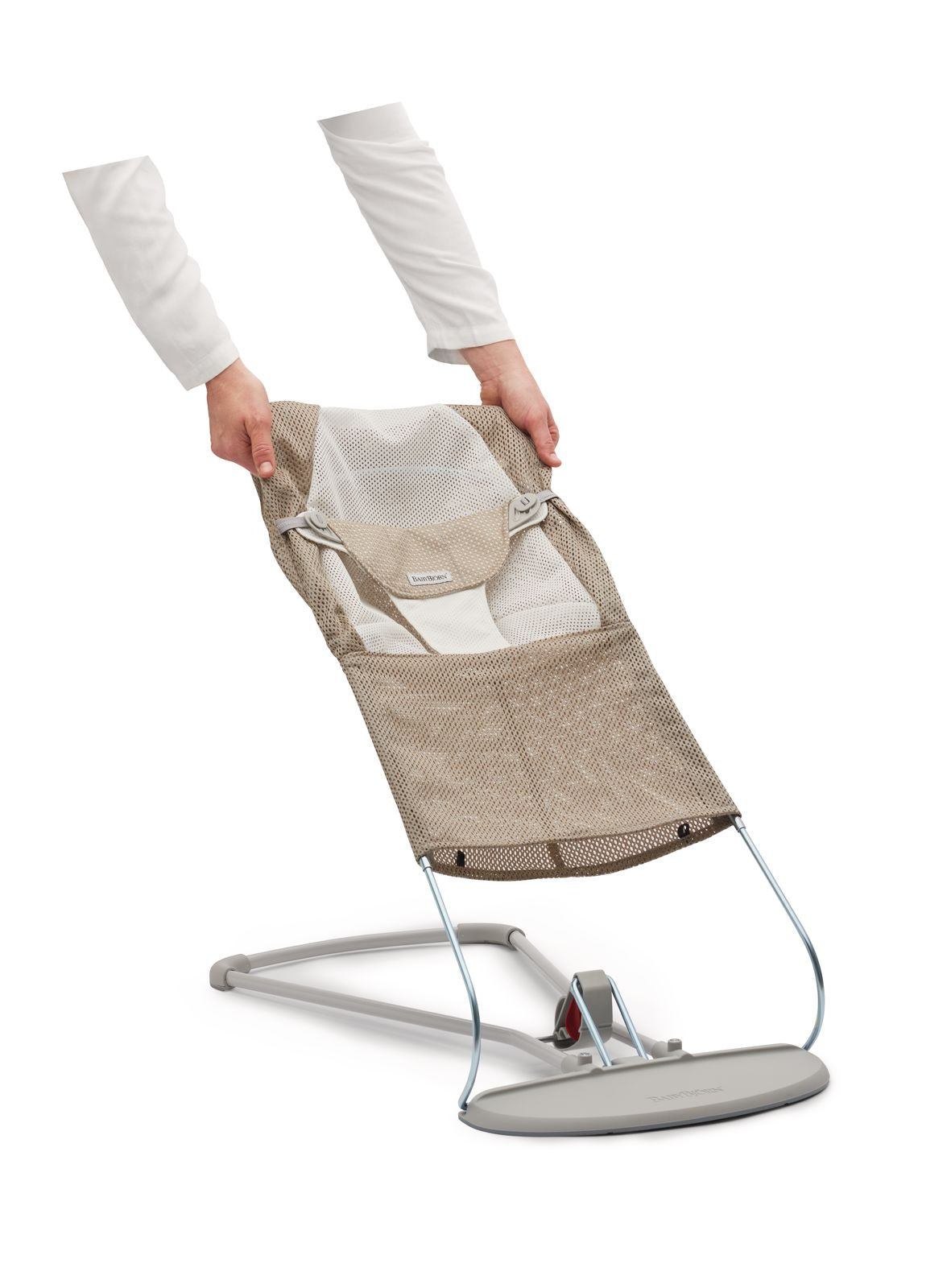 BabyBjorn Forra para Espreguiçadeira Bliss Mesh - Gris Arena/Blanco