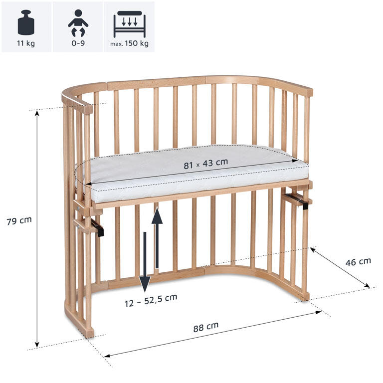 Babybay Cama Co-Sleep Original - lacado natural