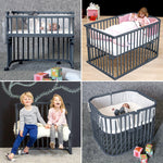 Babybay Cama Co-Sleep Boxspring - lacado cinza pizarra