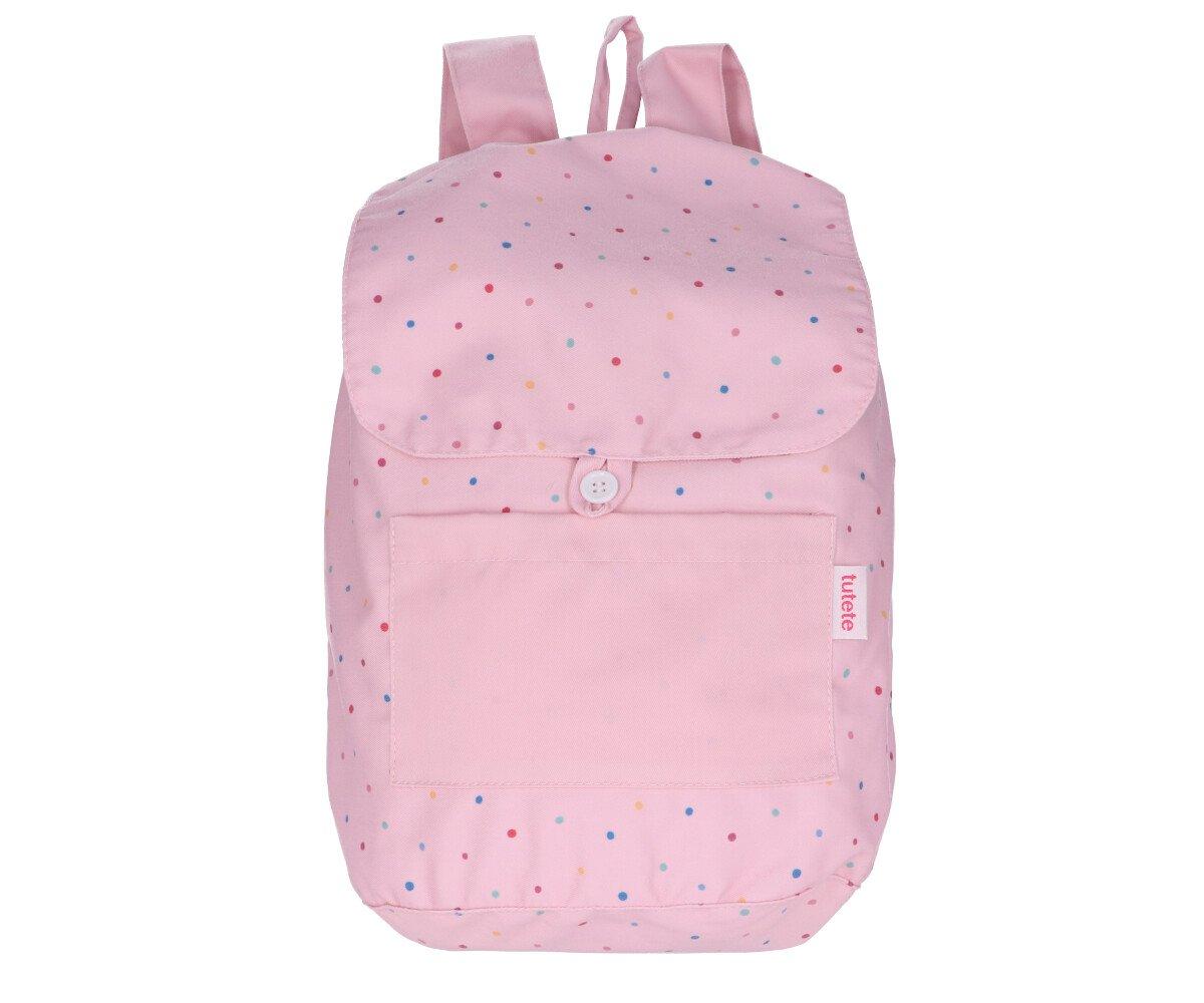 Tutete Mochila Grande em Tecido - Dots Pink
