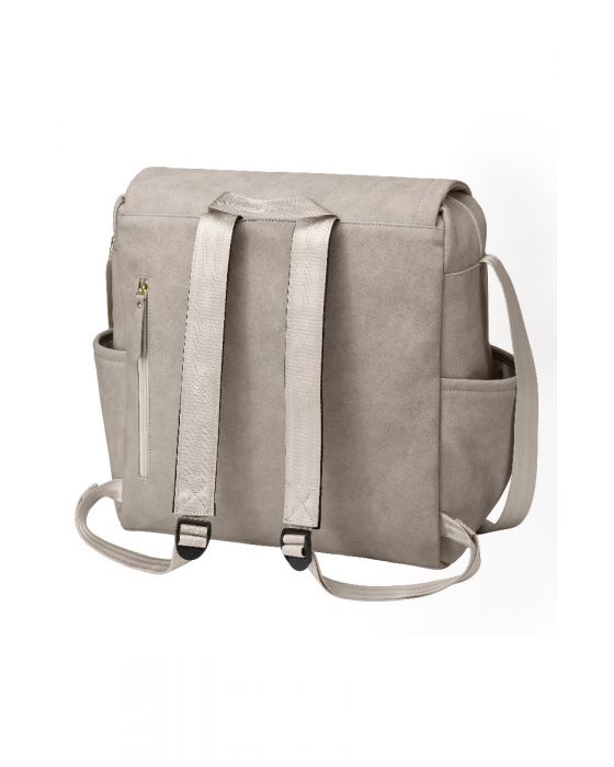 Petunia Boxy Backpack - Grey Matte Leatherette
