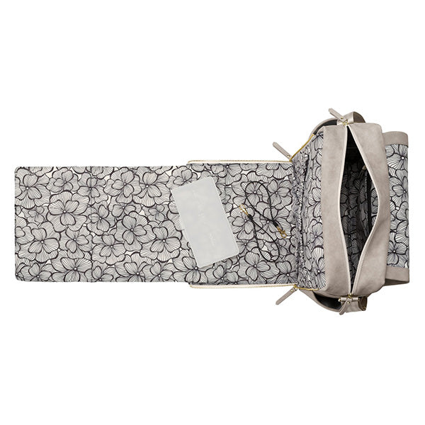 Petunia Boxy Backpack - Grey Matte Leatherette