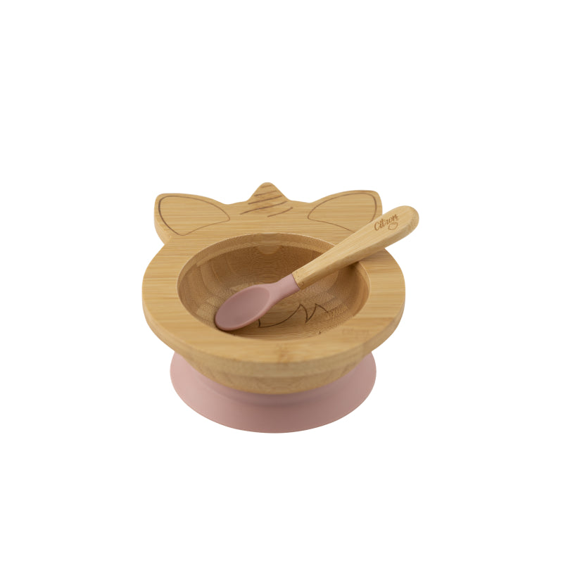 Citron Taça de Bambú com Colher - Unicornio Rosa