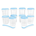 Miniland 10 Recipientes Herméticos 250ml + 2 Colheres Azul