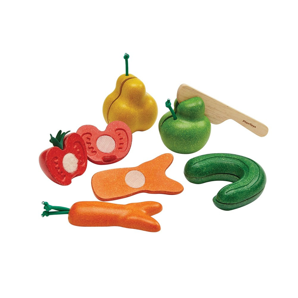 PlanToys - Frutos e Vegetais c/ velcro