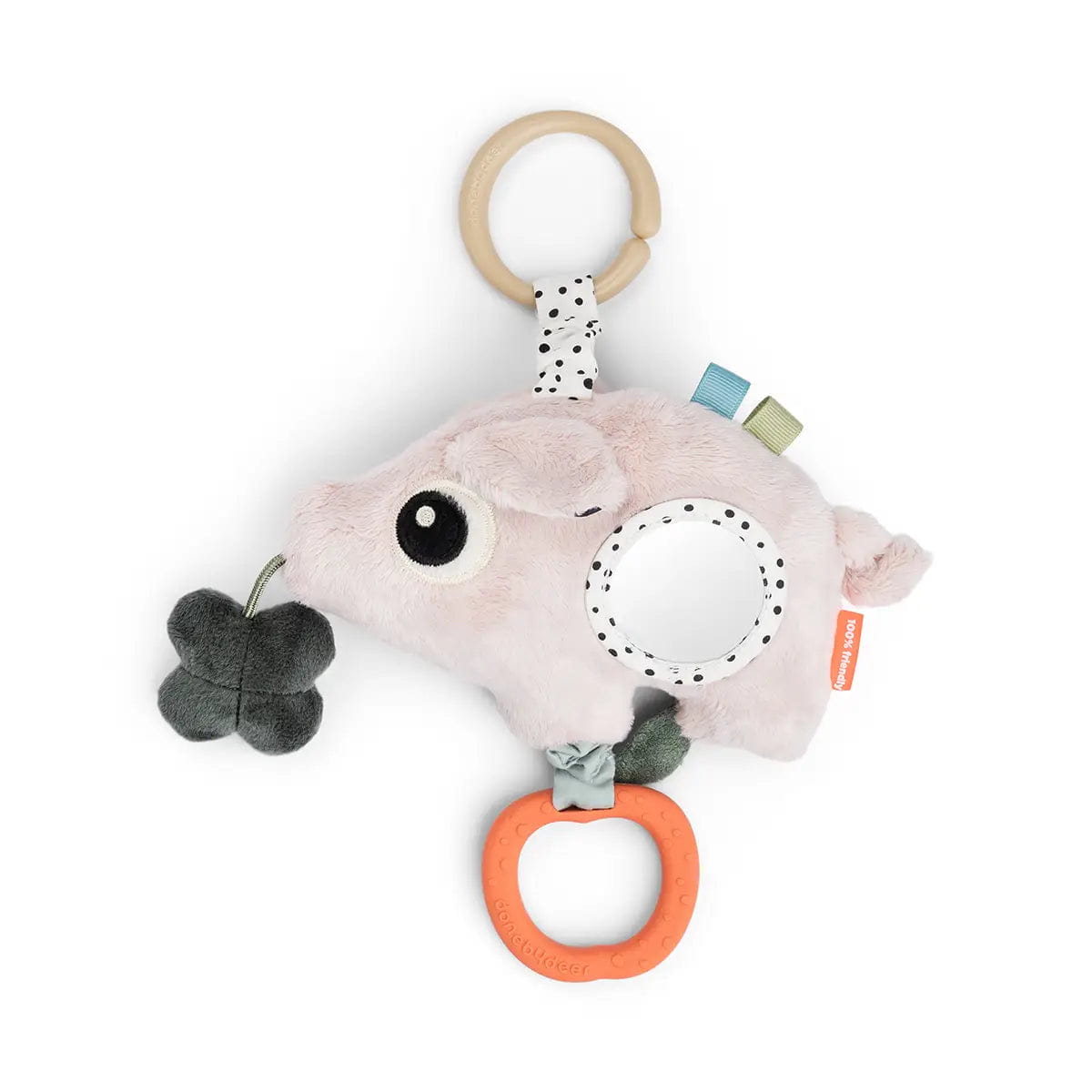 Done by Deer Peluche de actividades sensorial Pigee Rosa