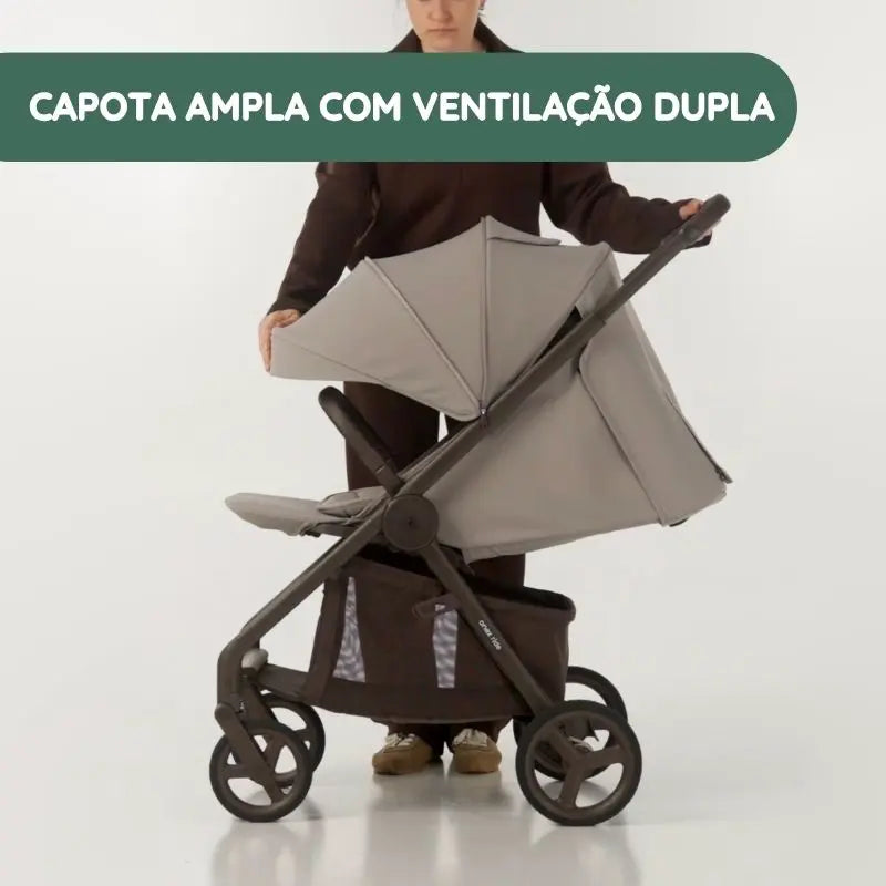 Capota ampla com ventilação dupla