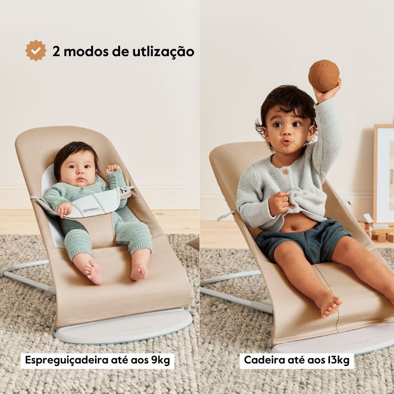BabyBjorn Espreguiçadeira Balance Soft Woven/Jersey - Beige/Gris