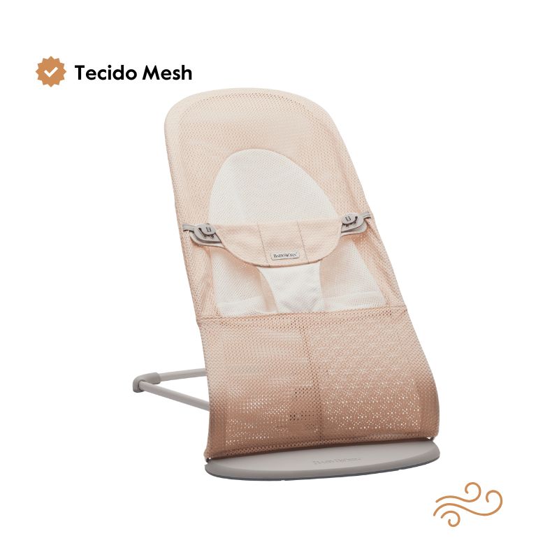 BabyBjorn Espreguiçadeira Balance Soft Mesh - Prata/Branco