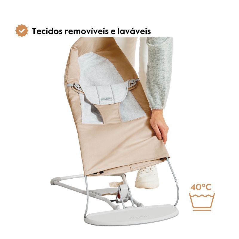 BabyBjorn Espreguiçadeira Balance Soft Mesh - Prata/Branco