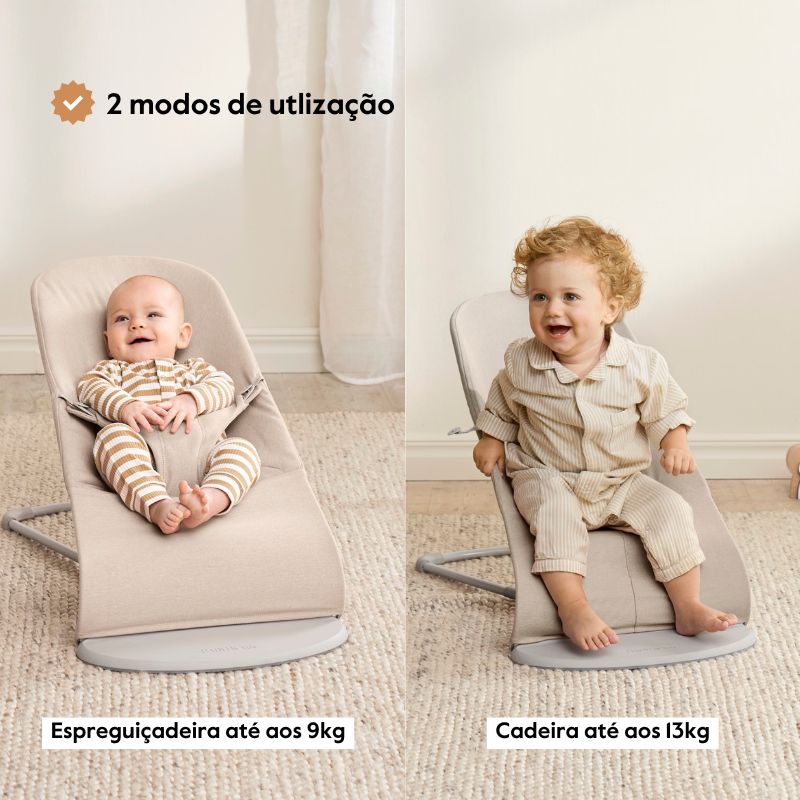 BabyBjorn Espreguiçadeira Bliss Woven Pétala - Gris Claro