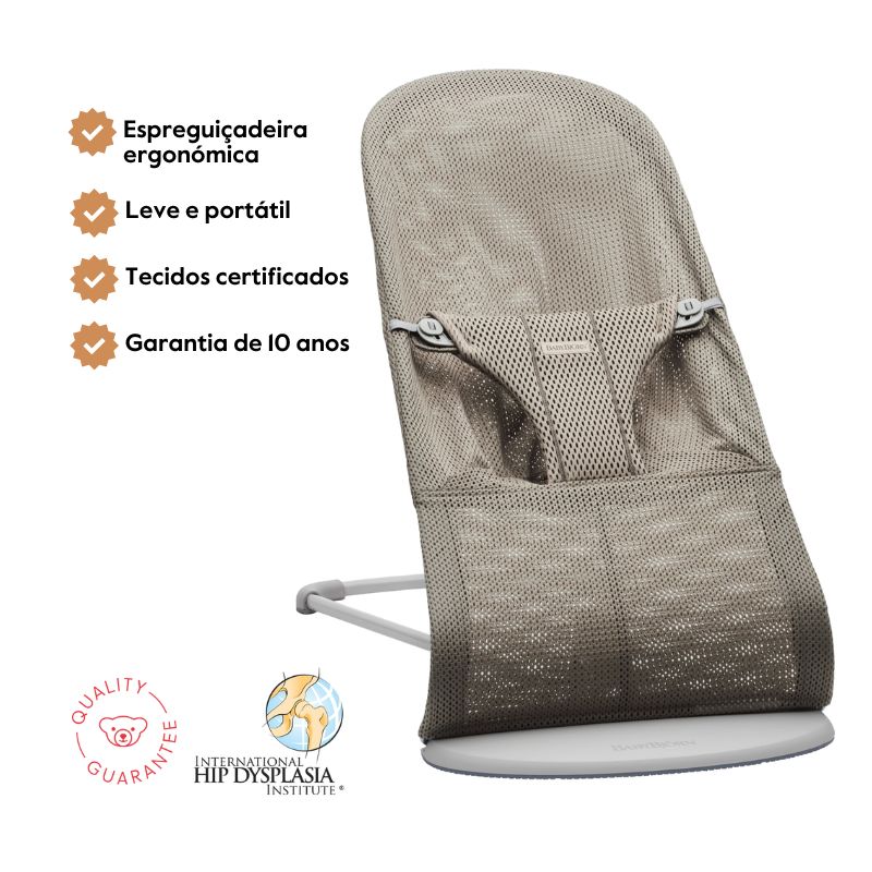 BabyBjorn Espreguiçadeira Bliss Mesh - Gris Arena