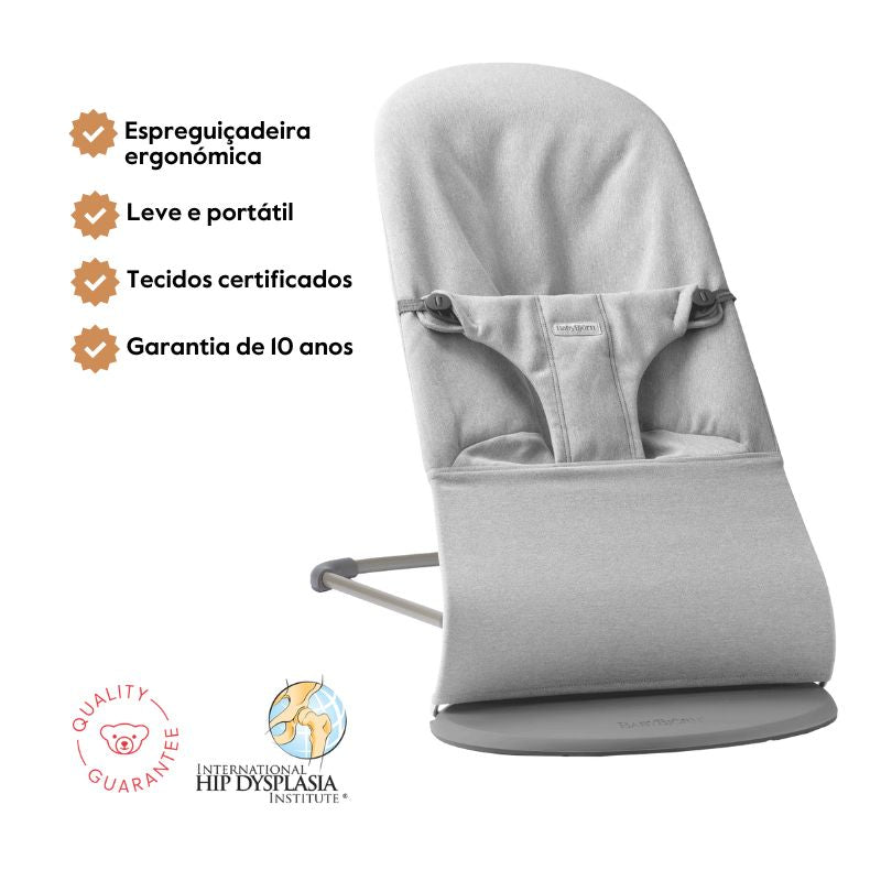 BabyBjorn Espreguiçadeira Bliss Woven Melange - Gris Claro