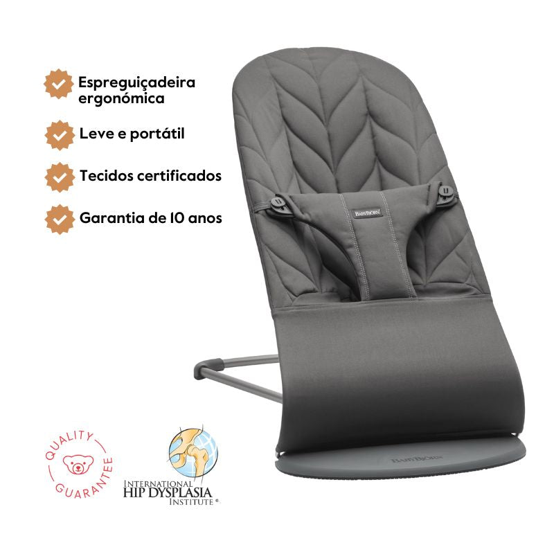 BabyBjorn Espreguiçadeira Bliss Woven Pétala - Antracita