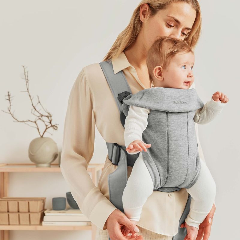 BabyBjorn Mochila Porta Bebé Mini 3D Jersey - Gris Claro