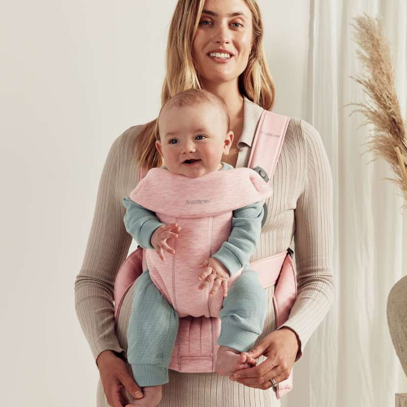 BabyBjorn Mochila Porta Bebé Mini 3D Jersey - Rosa Claro