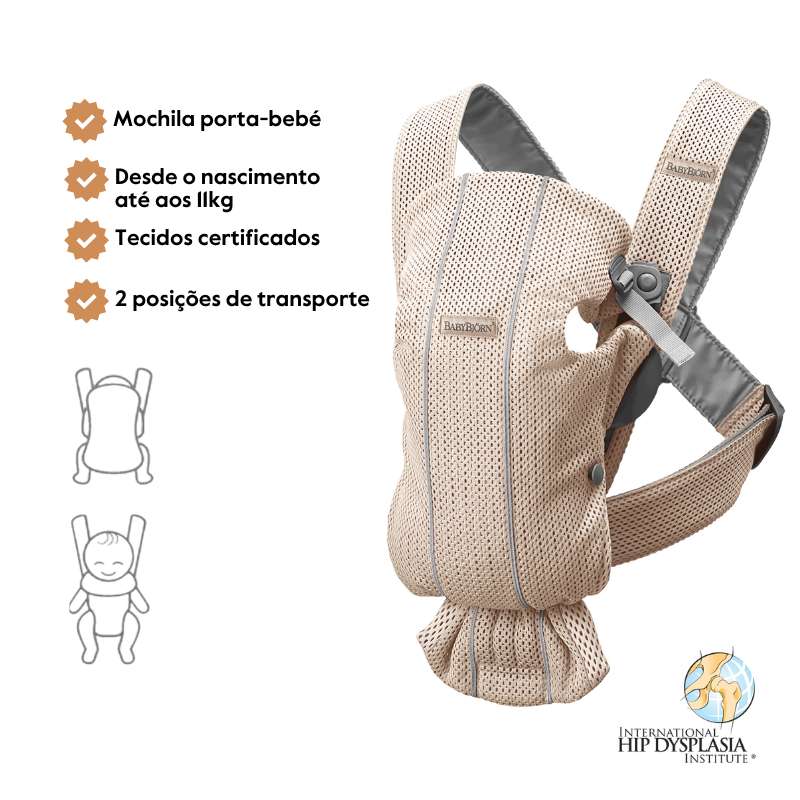 BabyBjorn Mochila Porta Bebé Mini Mesh - Rosa Perla