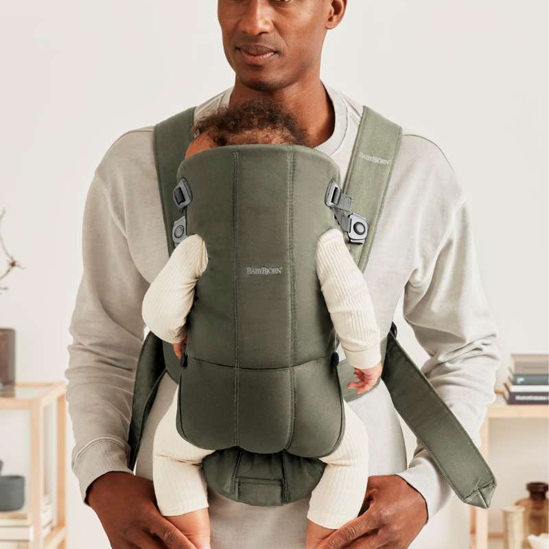 BabyBjorn Mochila Porta Bebé Mini Woven - Verde Oscuro