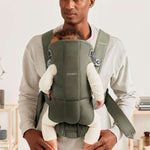 BabyBjorn Mochila Porta Bebé Mini Woven - Verde Oscuro