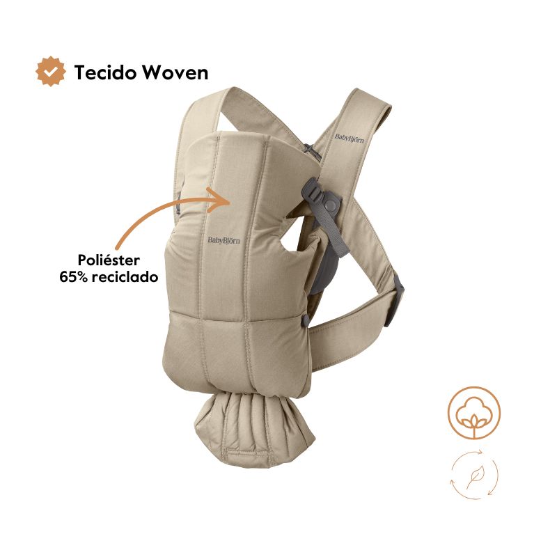 BabyBjorn Mochila Porta Bebé Mini Cotton - Antracita/Paisaje
