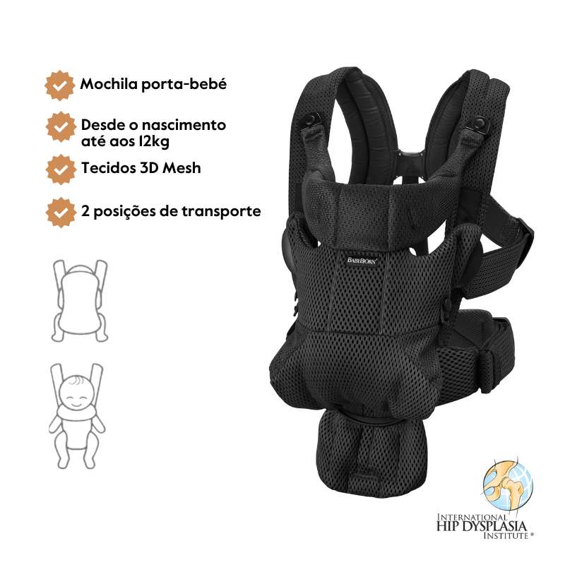 BabyBjorn Mochila Porta Bebé Move Mesh - Negro